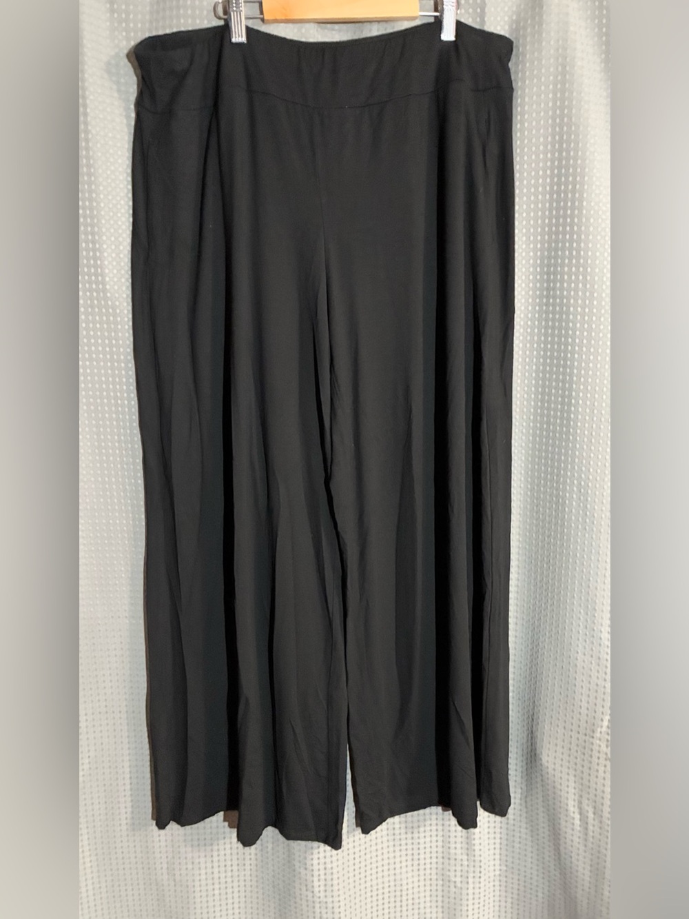 Eileen Fisher Extra Wide-Leg Palazzo Pants Sz XL Pull On Stretch Wardrobe Staple